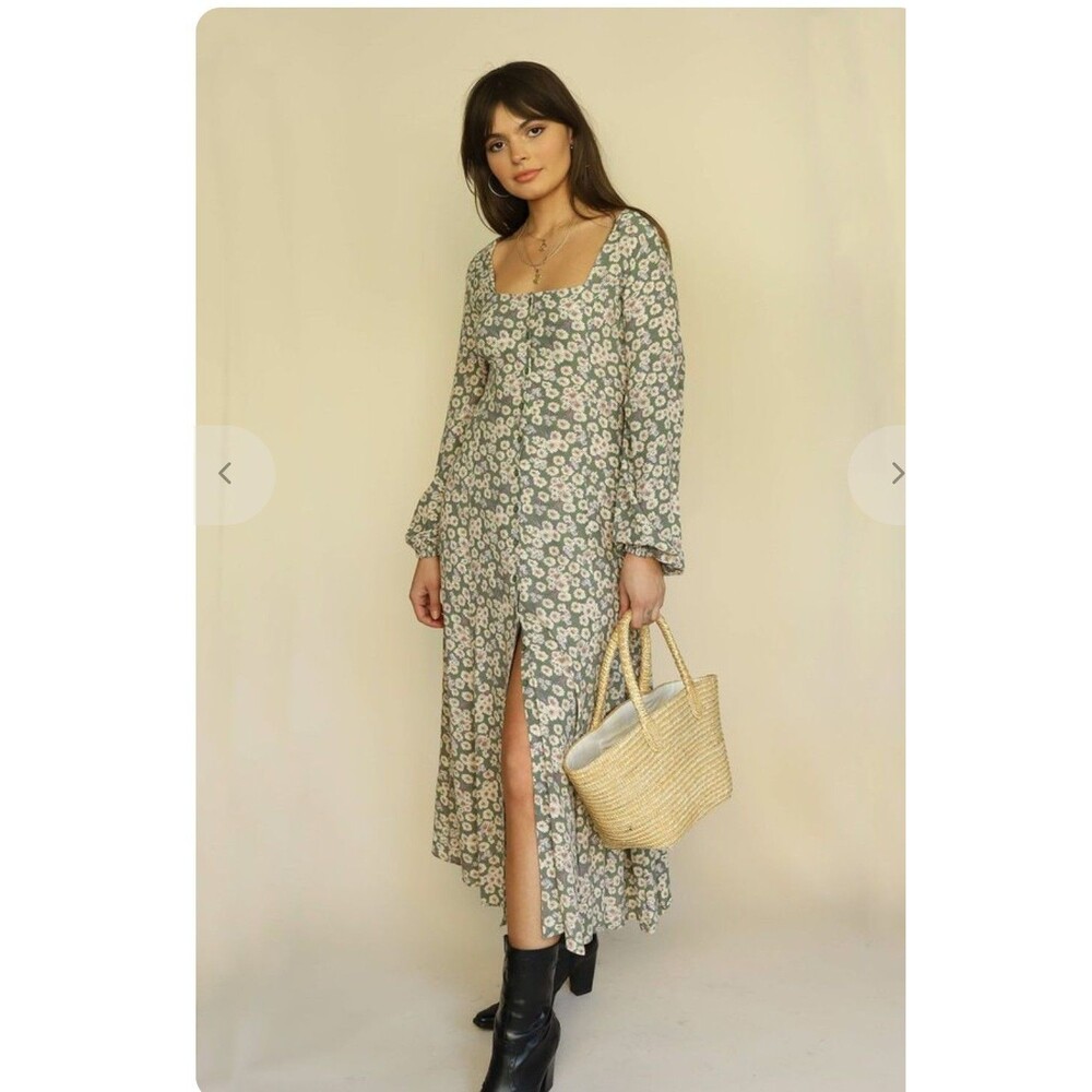 Rolla's Ruby Daisies Floral Printed A-Line Dress- Boho Regency-Sz XL